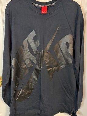 Nike Black Tee with Red Tag and White Logo